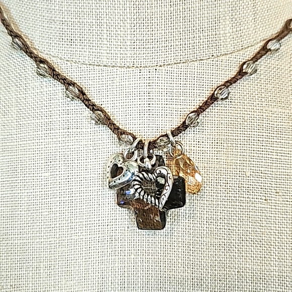 BRIGHTON SMOKY IRIDESCENT CROSS NECKLACE, BRACELET & EARRING SET - Picture 2 of 7